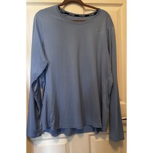 Nike Unisex Size 2X Lt Blue Long Sleeve Stretch Knit Athletic Shirt Base layer